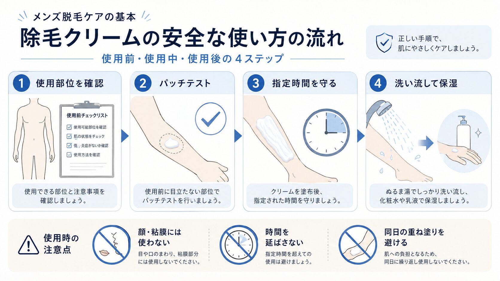 除毛クリームの注意点