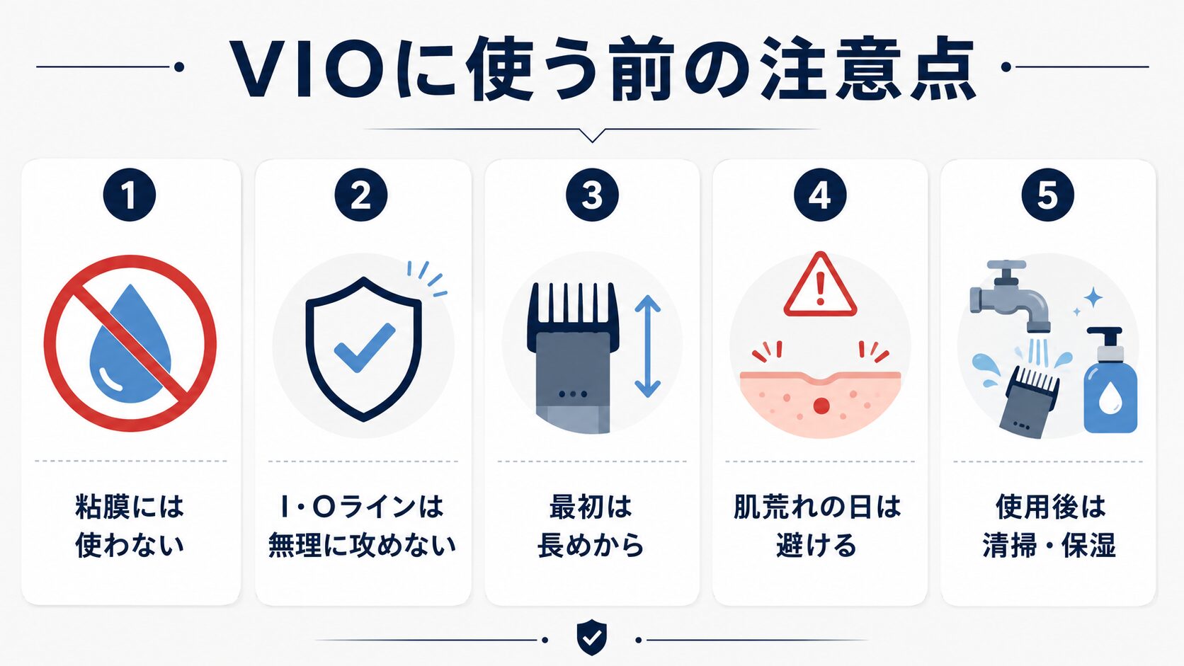 VIOにボディトリマーを使う前に注意したい5つのポイント