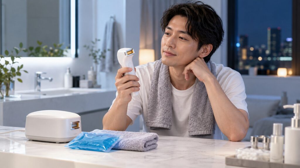 保冷剤を使うタイプと冷却機能付き家庭用脱毛器の準備の違い